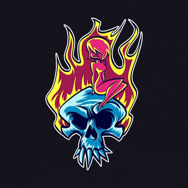 Skull on fire by EmptySkull